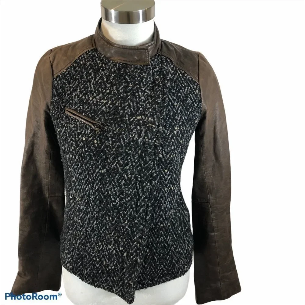 Gap Edition Ladies Tweed and Leather Jacket XS‎